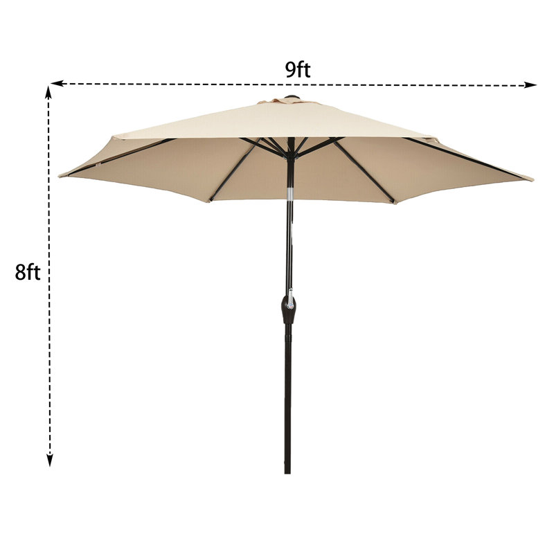 Parasol de marché 9 pi Watterson, Beige, 8 pi X l 9 pi L 9 pi. D
