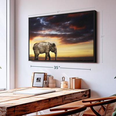 Elephant At Dusk Canvas Print
