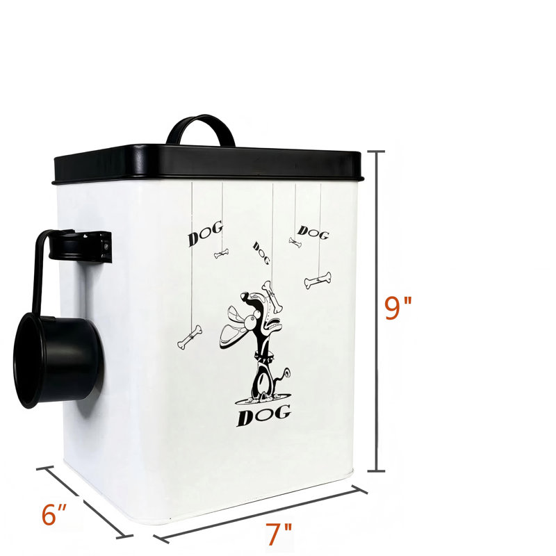 Seau de rangement pour animaux de compagnie avec couvercle et poignée, blanc, pour petits chiens et chats, avec pelle, excellent cadeau pour les propriétaires de chiens
