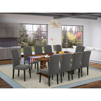 Chantilly Removable Leaf Acacia Solid Wood Dining Set by Rosalind Wheeler