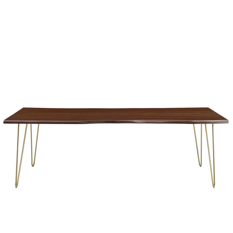 Modway Ardor 96" Live Edge Acacia Wood Dining Table, Gold