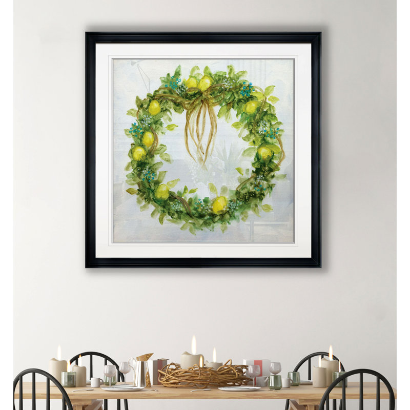 Couronne de citron frais - reproduction d'art encadrée, H 17,5 po x l 17,5 po x P 1,5 po