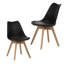 Ensemble de quatre chaises de salle à manger de style moderne et médiéval pour la cuisine et la salle à manger, avec pieds en bois-262551712