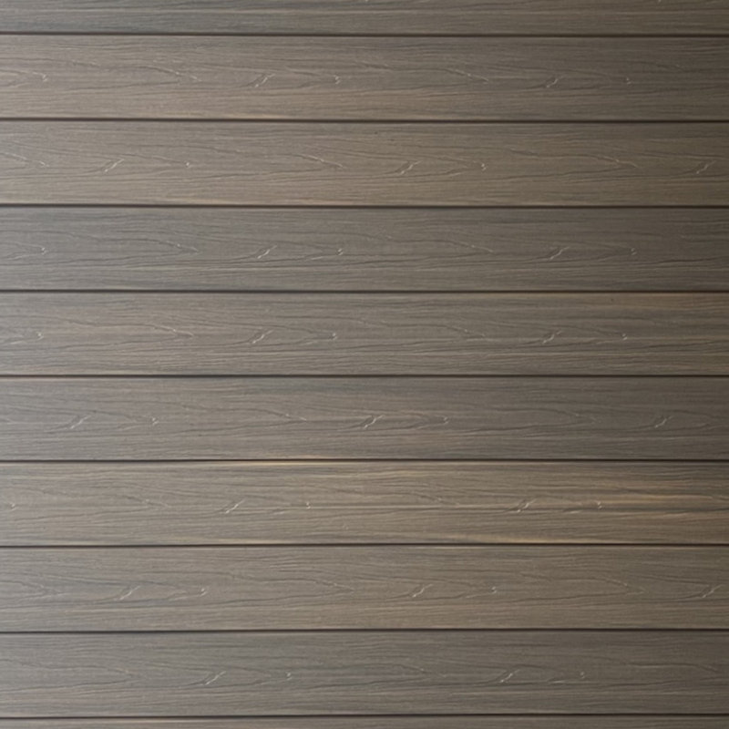 Ensemble de clôture en composite de bois brun grain de bois 6 pi x 6 pi (1 panneau, supports de montage en surface carrés inférieurs)