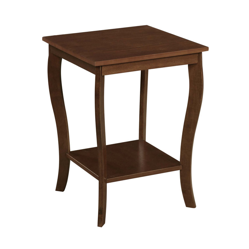 Carbin 18" W End Table with Shelf, Espresso