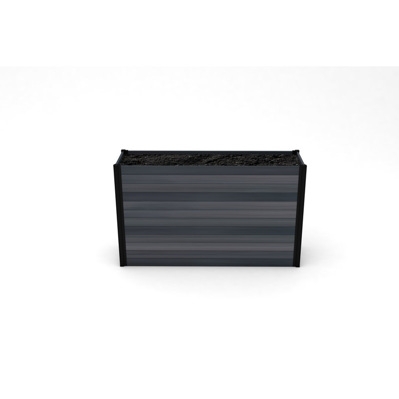 Mezza Parklette Planter, 32.25" H x 59" W x 16.13" D, Charcoal
