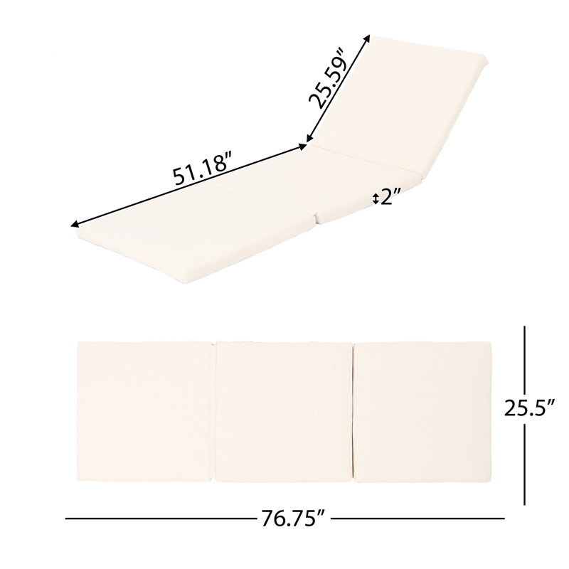 Outdoor Lounge Pillow In Cream, Water - 76.89"D X 24.83"W 2.06"H, No Assembly Required For A Relaxing Moment Cream Veranda Cushion Needed