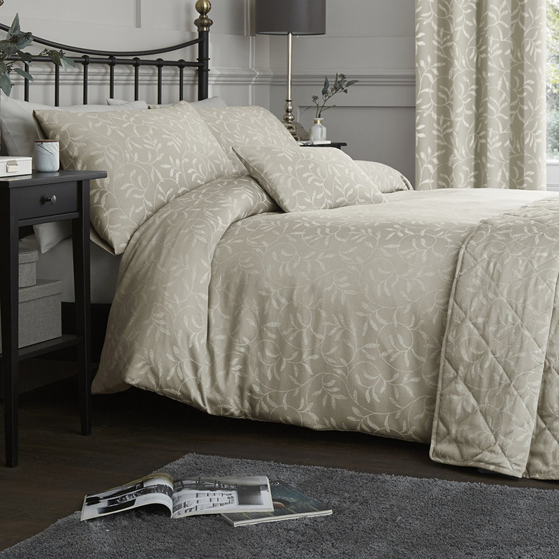 Swish Cotton Blend Floral Duvet Cover Set with Pillowcases, Single Duvet Cover - 1 Pillowcase (80 x 80cm), Linen