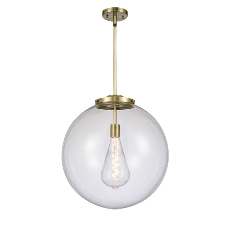 Frederick 1 - Light LED Pendant, 19" H x 18" W x 18" D, Clear