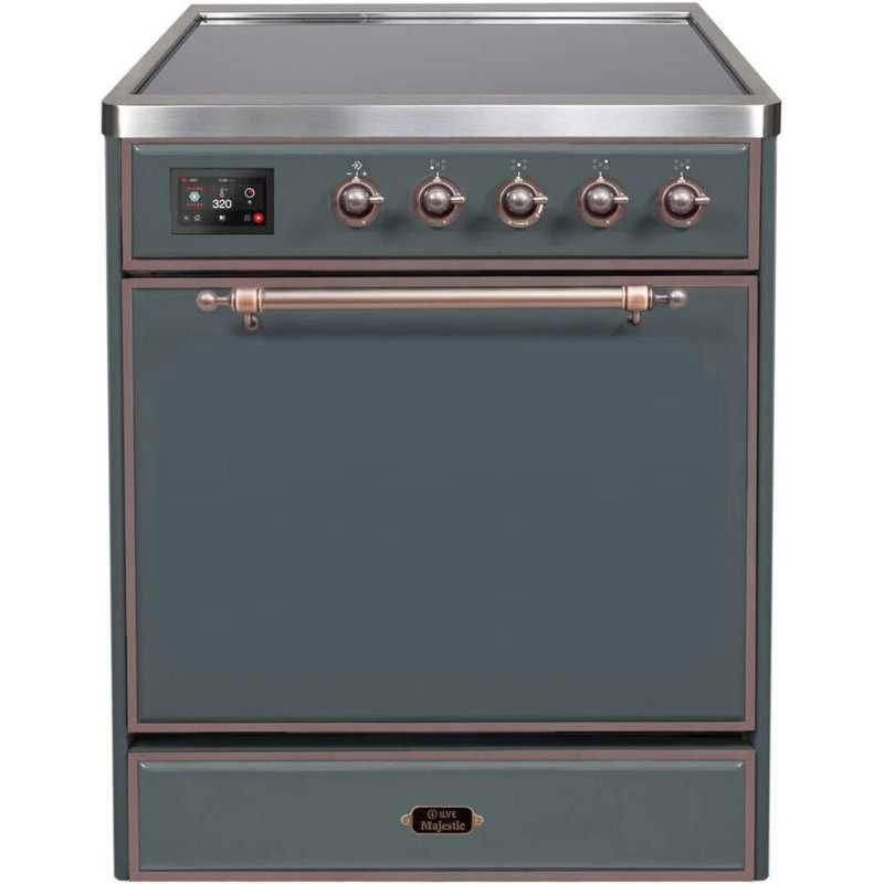 ILVE Majestic II 30 in Induction Range, Blue Gray/Bronze