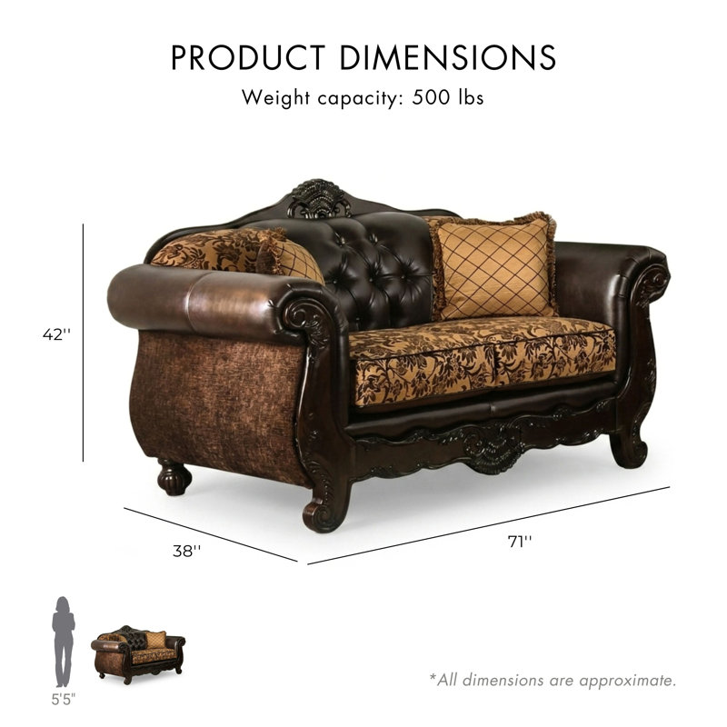 Craddock Rolled Arm Sofa, Tan, 42" H x 71" W x 38" D