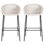 Faux extérieur gris de 2, conception tout-en-un avec design ergonomique, tissage artisanal, hauteur de siège de 29,50 po pour les barres, cadre moderne en fer noir, repose-pieds confortable de 12,50 po