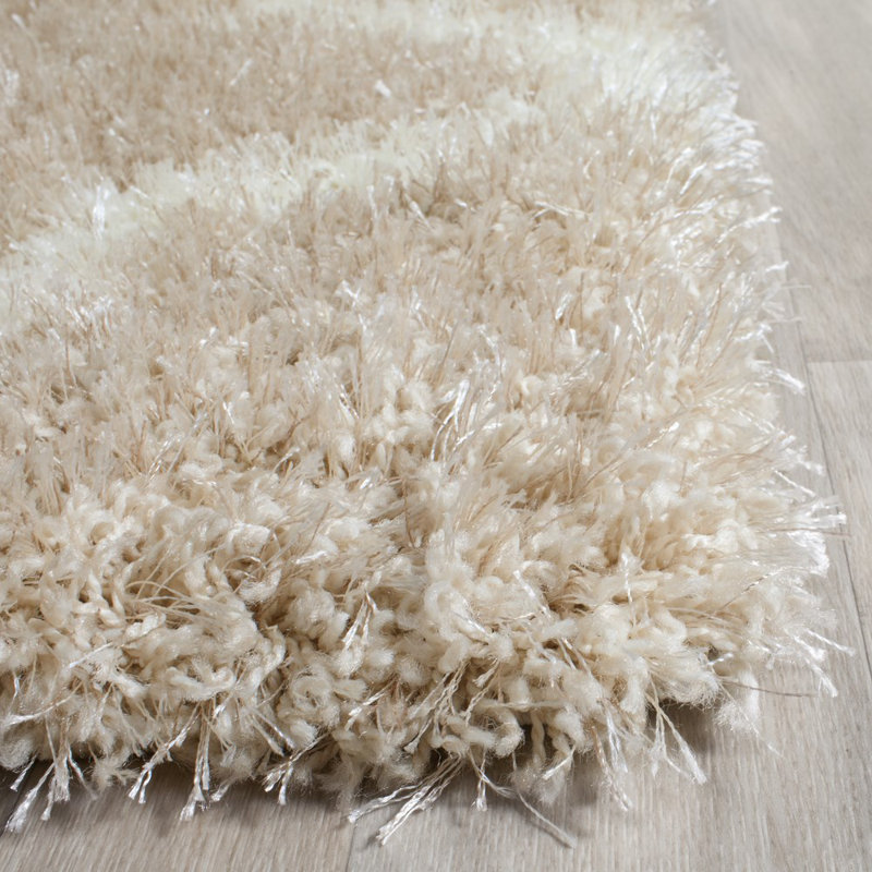 Tapis performance à poil long à motif géométrique Montréal Bertl, Carré 6 pi 7 po