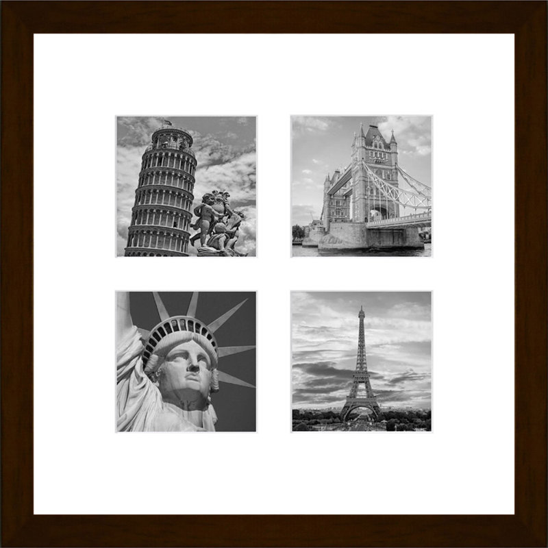 Lambertus Wood Picture Frame with Mat, Dark Brown