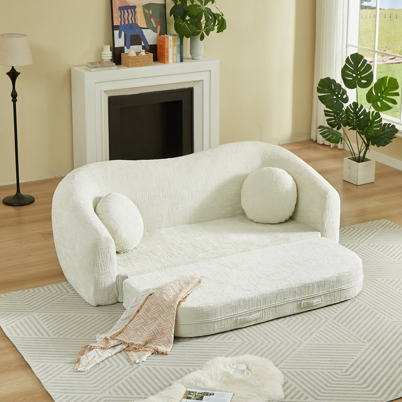 Compression Convertible Sofas, Chenille 86 Inch Modern Home Recliner