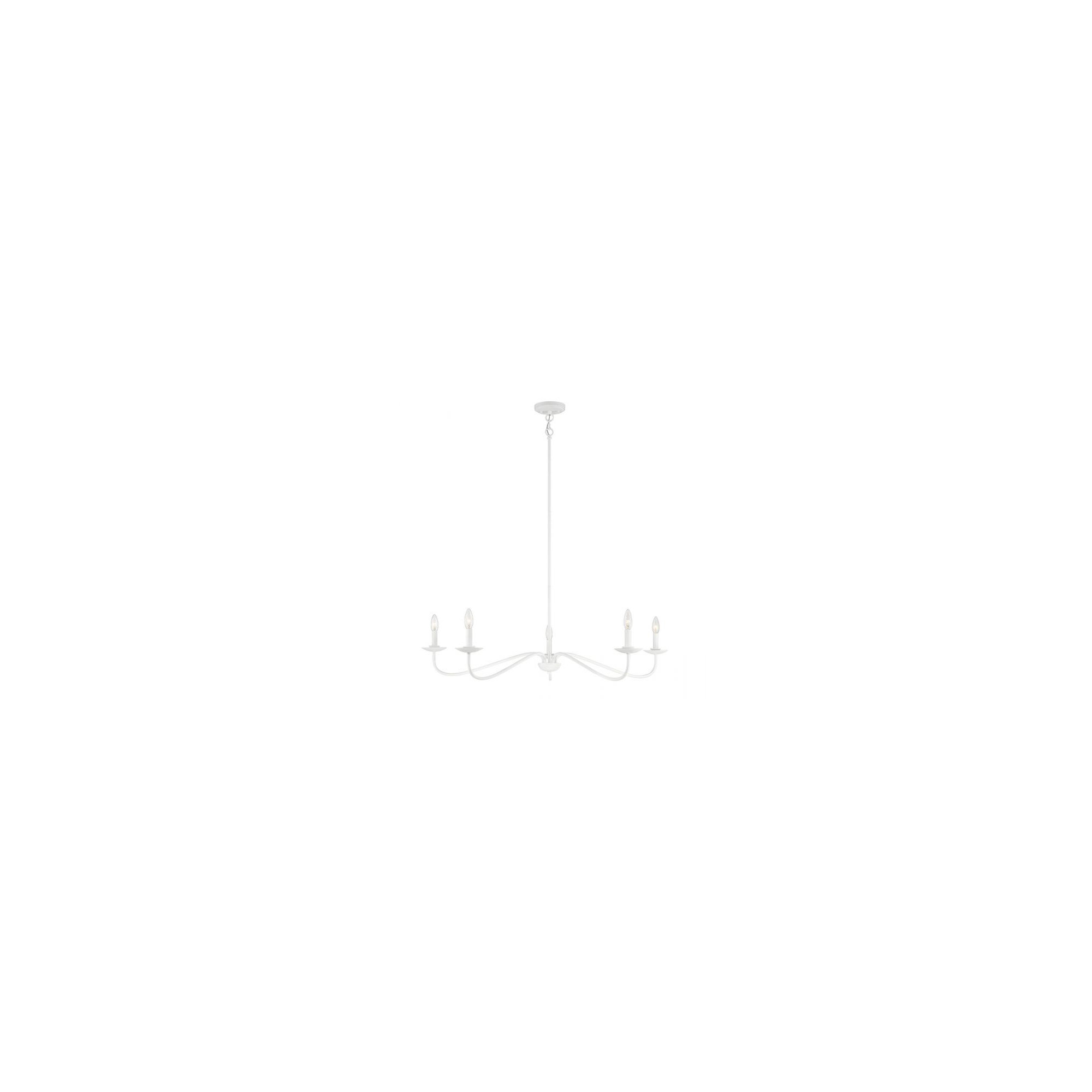 Abigeal 5 - Light Metal Dimmable Chandelier, Bisque White
