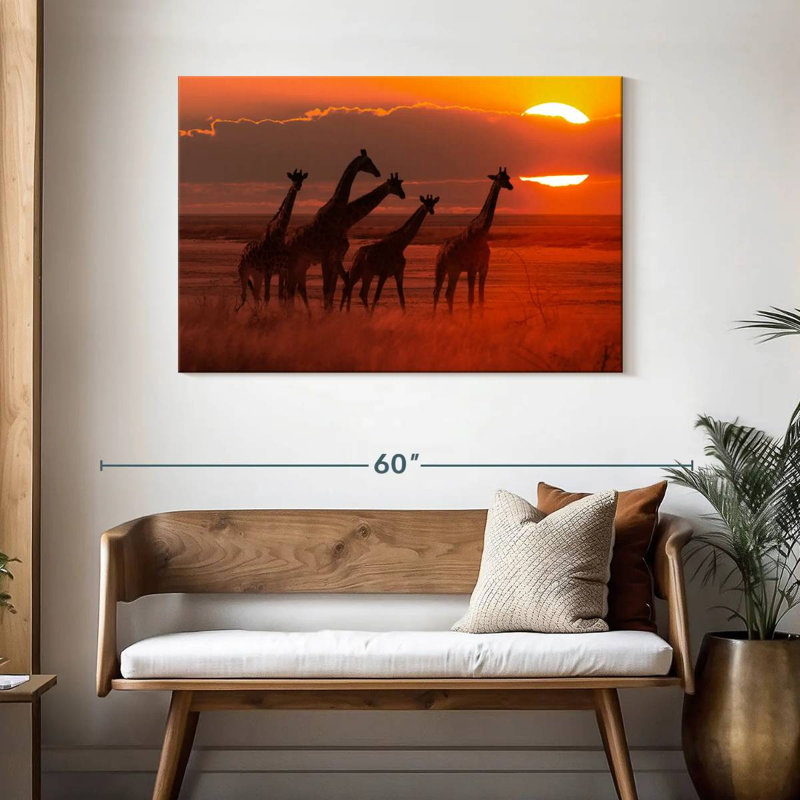 Brampt, girafes d'Afrique itinérantes, H 30 po x l 45 po