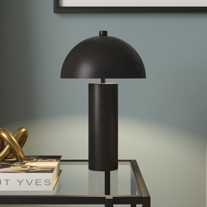 York 15" Tall Mini Lamp with Metal Shade, Black