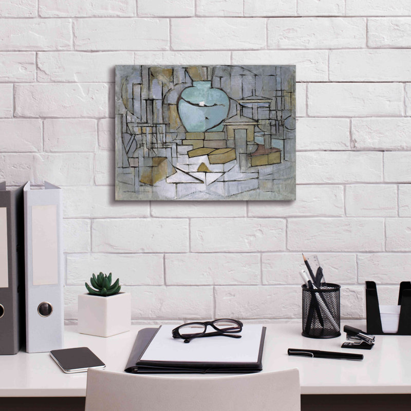 «Still Life with Gingerpot II, 1912» par Piet Mondrian, estampe numérique sur toile, H 12 po x l 16 po x P 0,75 po
