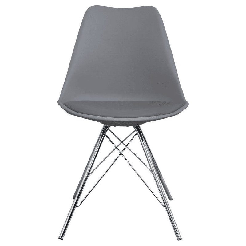 Topeka 45cm H Upholstered Side Chair, Dark Grey