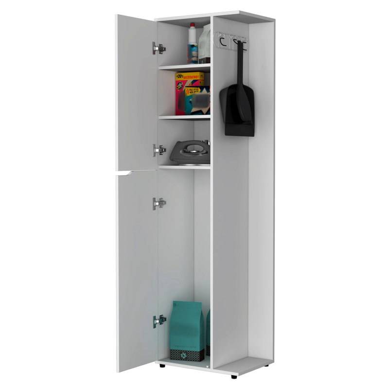 Armoire blanche avec espaces de rangement fonctionnels pour une organisation à long terme
