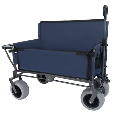 Chariot pliant avec banc, plateau de table, capacité de 500 lb, pneus de plage pour le camping