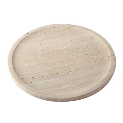 Guein 12” Round Natural Marble Tray