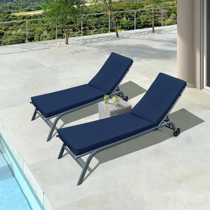 Ensemble de 2 coussins de chaise longue pour l'extérieur