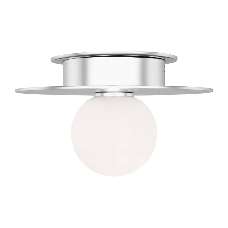 Nodes 1 - Light Flush Mount, Polished Nickel, 4.63" H x 8" W x 8" D