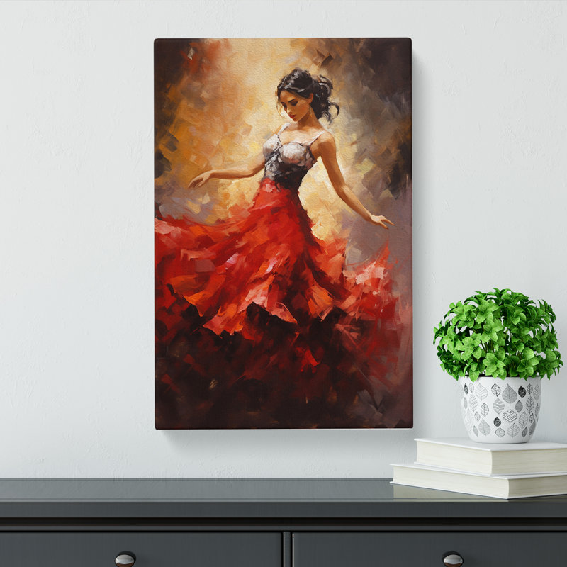 Flamenco Dancer Impressionism No.2 - Wrapped Canvas, 76cm H x 50cm W x 3cm D