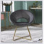 Chaise d'appoint rembourrée en velours soyeux Slatina-600919977
