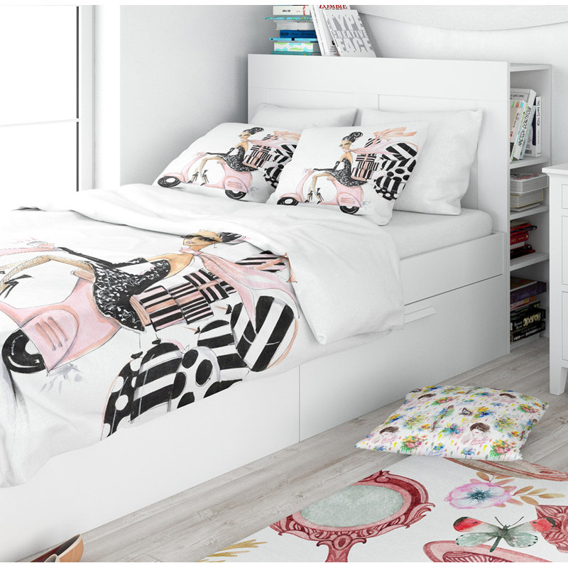 Modern & Contemporary Abstract Duvet Cover, Queen Duvet Cover + 2 Shams