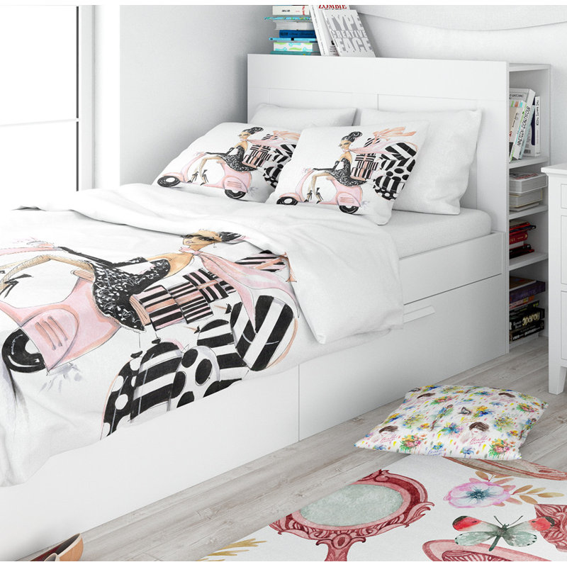 Polyester Abstract Duvet Cover Set, Queen Duvet Cover + 2 Shams