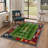 Avalon Modern Machine Washable Football Pitch / Sage Indoor Area Rug With Non-Slip Backing-128992088