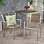Ensemble de chaises de salle à manger d'extérieur modernes en aluminium avec siège en faux bois, gris et argent, pour des sièges de patio élégants et durables