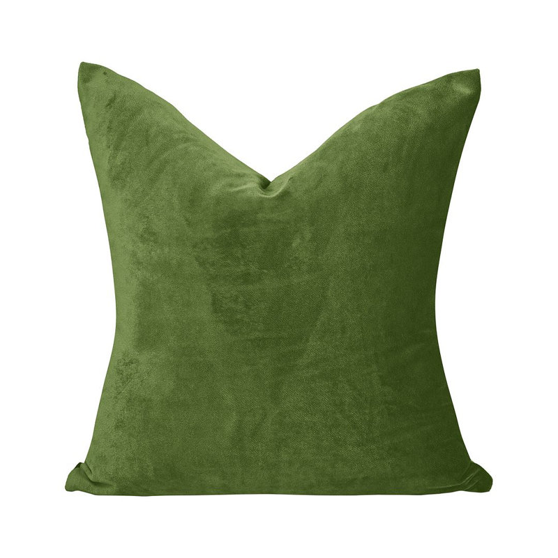 Matte Velvet Cushion Cover - 1 Pc, Olive, 41cm x 41cm