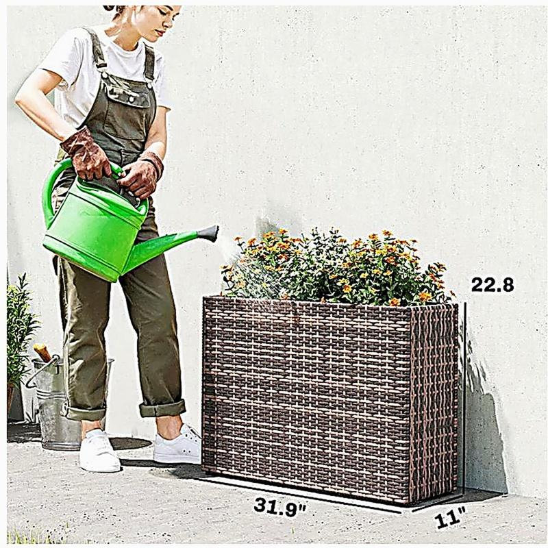 Jardinière surélevée moderne, lit surélevé pour jardin, Brun