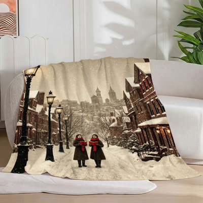 1 jeté de tricot rouge / brun / gris foncé / beige clair, décor de cheminée de Noël confortable, ambiance de vacances, idéal pour les voyages, idéal pour un canapé / lit / voiture, 30 x 40