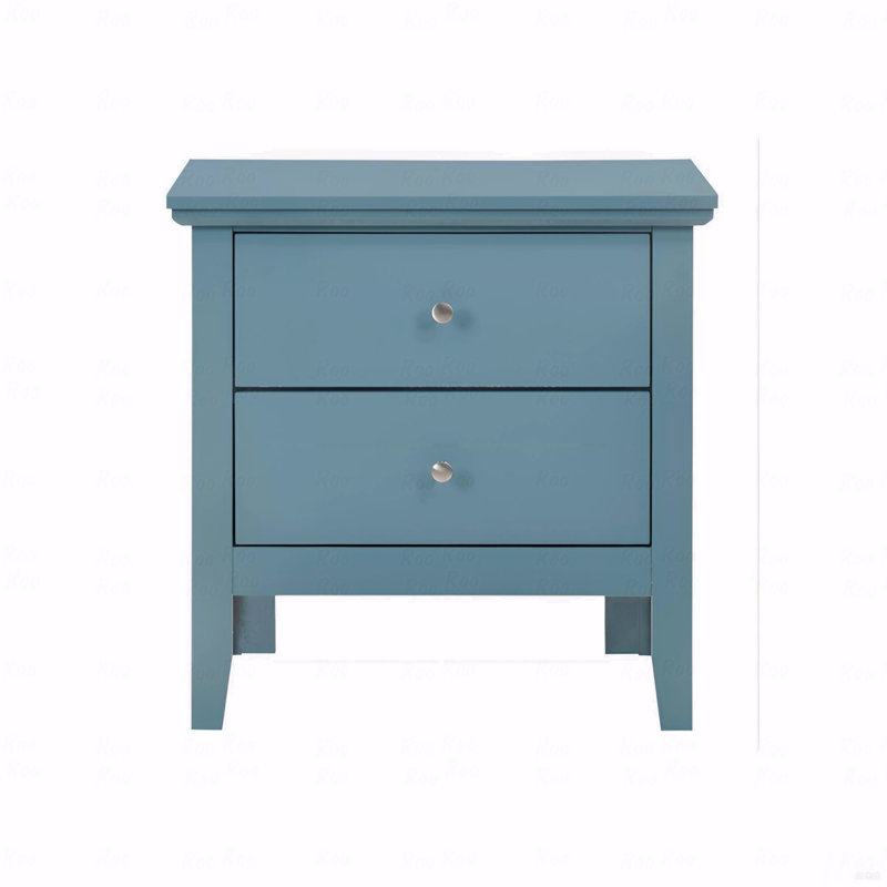 Teal Elegance Nightstand With Drawers, Teal