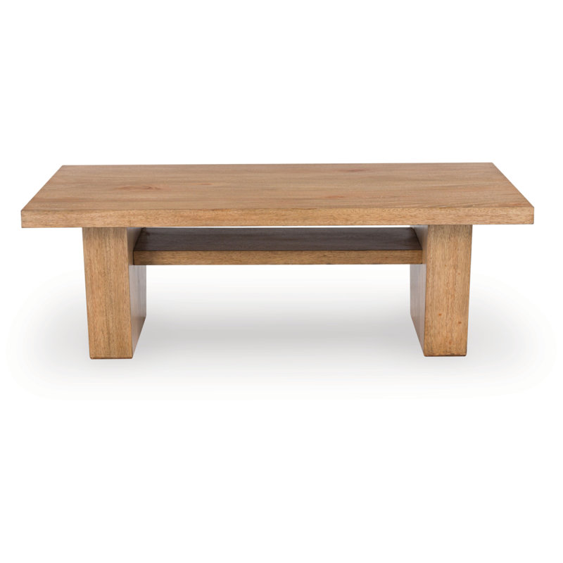 Kristiland Light Brown Mango Wood Rectangular Coffee Table