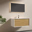 Weston Meuble-lavabo de salle de bain en chêne avec plateau en marbre de culture blanc