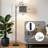Arc Floor Lamp with Adjustable Lampshade Black White Diagonal Plaid Geometric Lines Checkered Standing Lamp 3 Color Temperatures Dimmable Tall Pole Lamp with Foot Switch for Bedroom