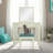Simen Wood Three Drawer Mirror Stand Vanity with Stool