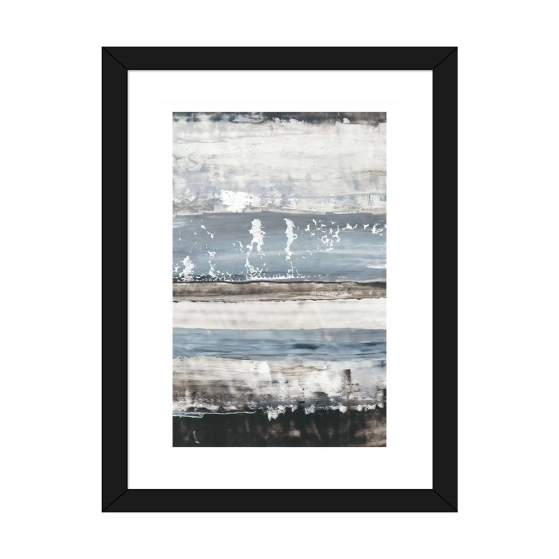 "Icy horizon I" par Ethan Harper, reproduction d’art, H 24 po x l 16 po x P 1 po, Papier encadré noir, Blanc