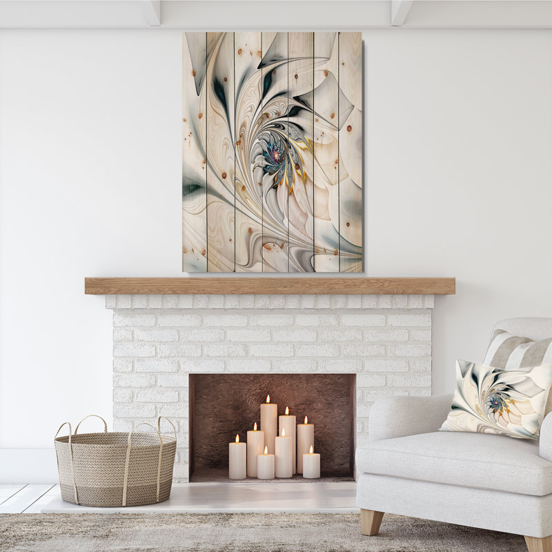 Art floral en verre coloré blanc - grande toile murale d'art floral, H 20 po x l 15 po, Bois, Impression encadrée