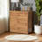 Lavande Brown Finish 3-Drawer Storage Chest With Metal Knobs, 25.38" H X 23.48" W X 12.42" D