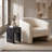 Modern 18" Hollow Arch Faux Marble Square Side Table With Engineered Cementitious Composites End Table For Living Room-115242475