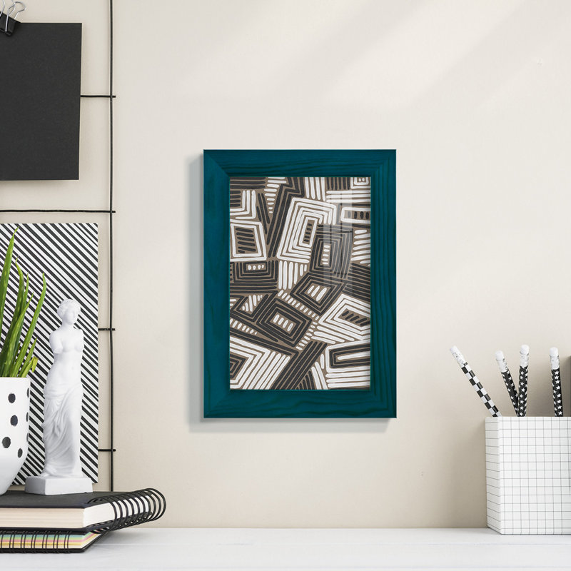 Garves Abstract Maze IV - reproduction d'un seul cadre photo, H 6 po x l 4 po x P 1 po, Bleu