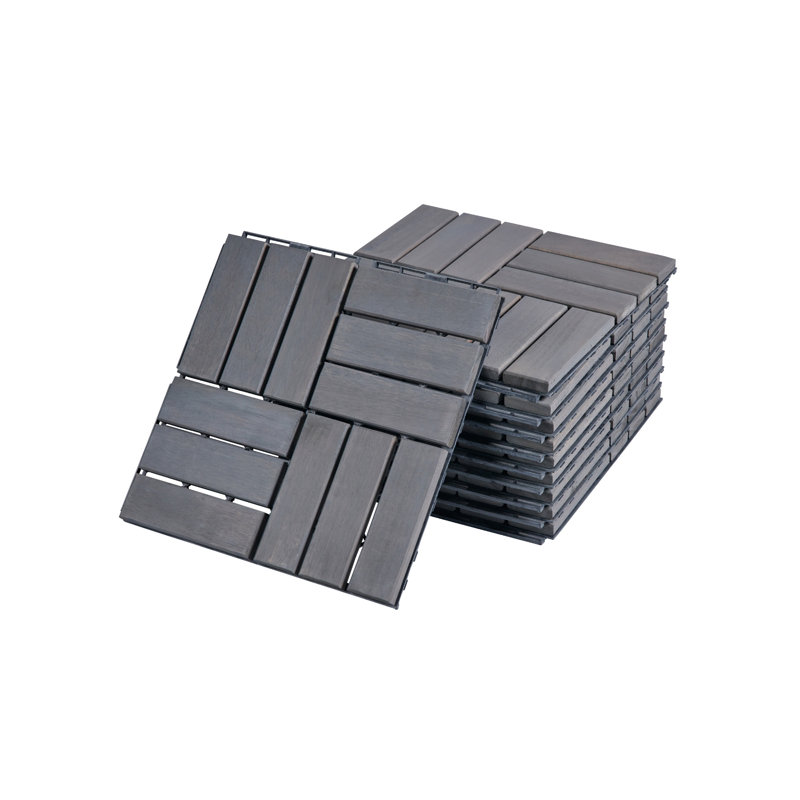 30 carreaux de terrasse à emboîtement, Gris clair, 30