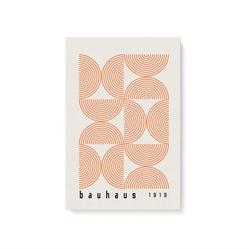 Affiche de composition Bauhaus, H 30 po x l 20 po, Orange, Toile tendue